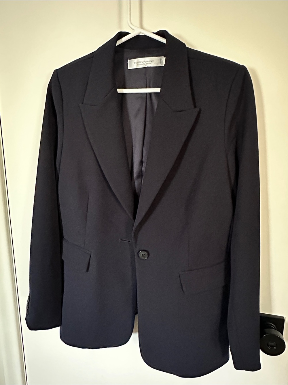 Simons navy Single-Button Tailored Blazer